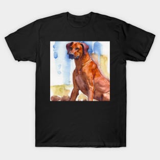 Rhodesian Ridgeback Watercolor Painting - Dog Lover Gifts T-Shirt